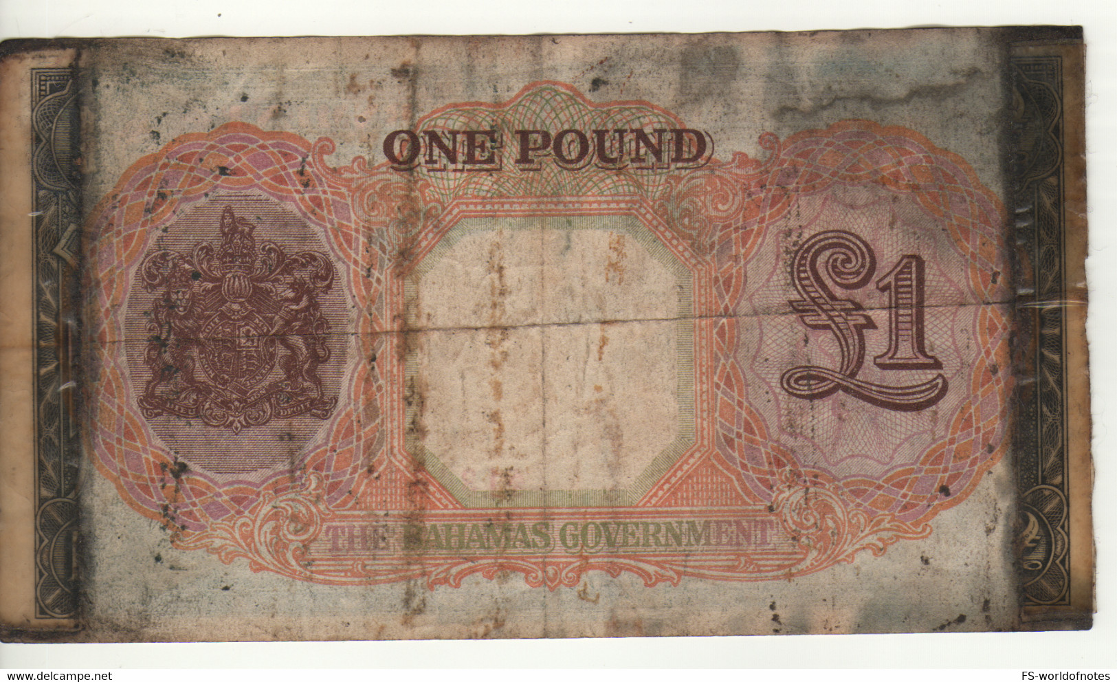 BAHAMAS   1  Pound    P11a   King George VI    (L. 1936...sign. Commissioner Of Currency ) - Bahamas