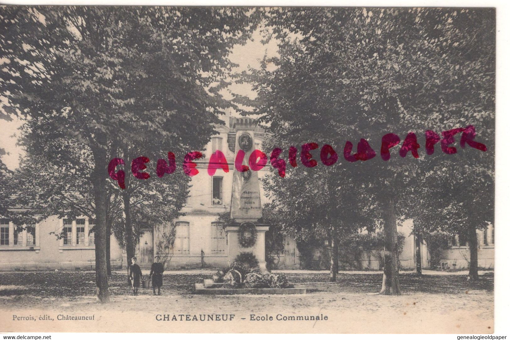 16- CHATEAUNEUF SUR CHARENTE- ECOLE COMMUNALE - MONUMENT AUX MORTS- EDITEUR PERROIS - Chateauneuf Sur Charente