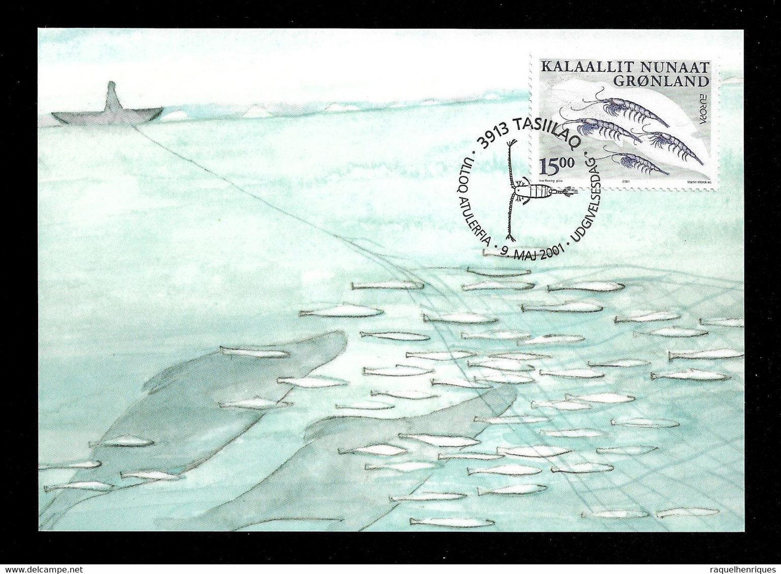 GREENLAND MAXIMUM POSTCARD - 2001 EUROPA Stamps - Water, Treasure Of Nature (STB9-113) - Cartes-Maximum (CM)