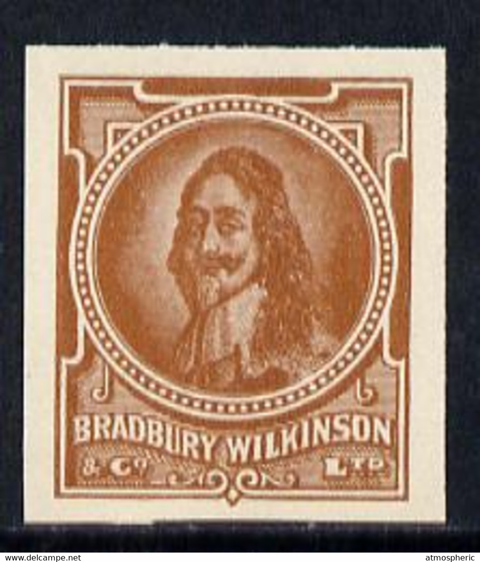 Great Britain Bradbury Wilkinson King Charles I Imperf Essay Stamp In Brown On Ungummed Paper - Cinderellas