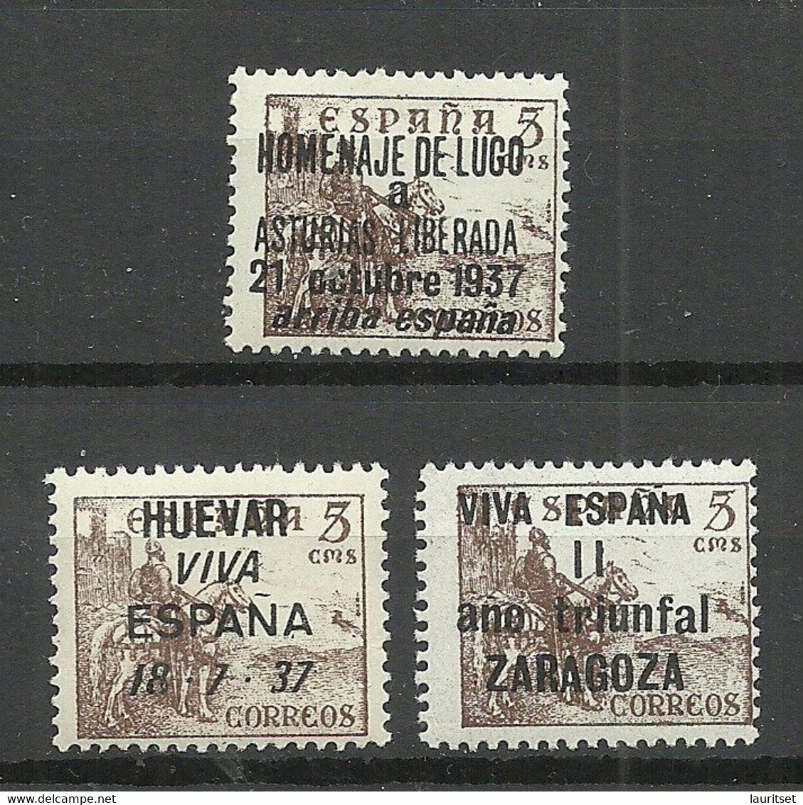 SPAIN Spanien Espana 1937 Civil War Local Issues MNH - Other & Unclassified