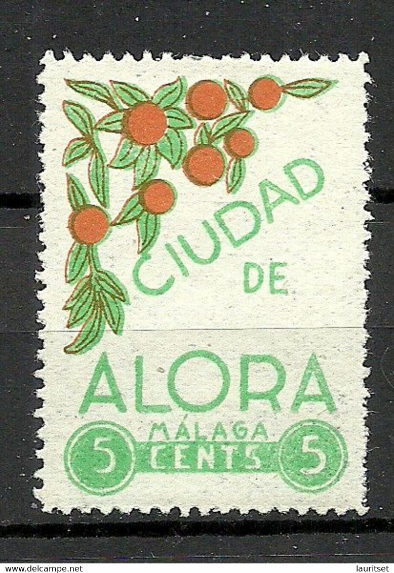 SPAIN Spanien Espana 1930ies Alora ( Malaga ) - 5 Cts. Ciudad De Alora Civil War * - Sonstige & Ohne Zuordnung