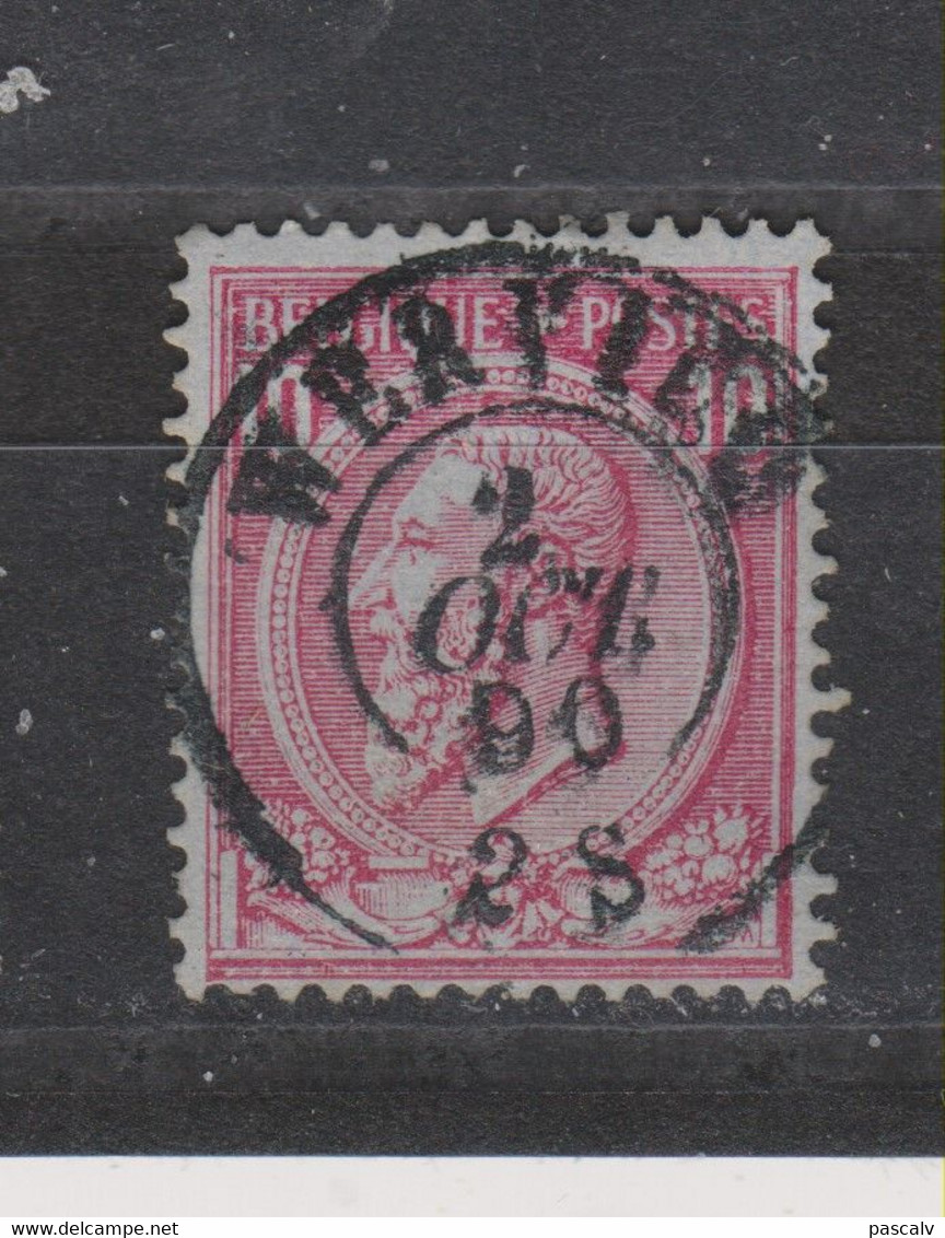 COB 46 Oblitération Centrale WERVICQ Double Cercle Superbe - 1884-1891 Leopold II.