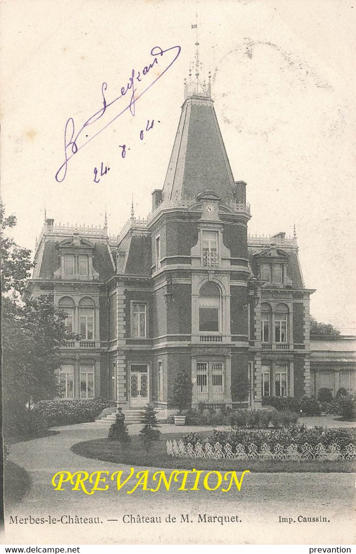 MERBES-le-CHATEAU - Château De Mr Marquet - Carte Circulé En 1904 - Merbes-le-Château