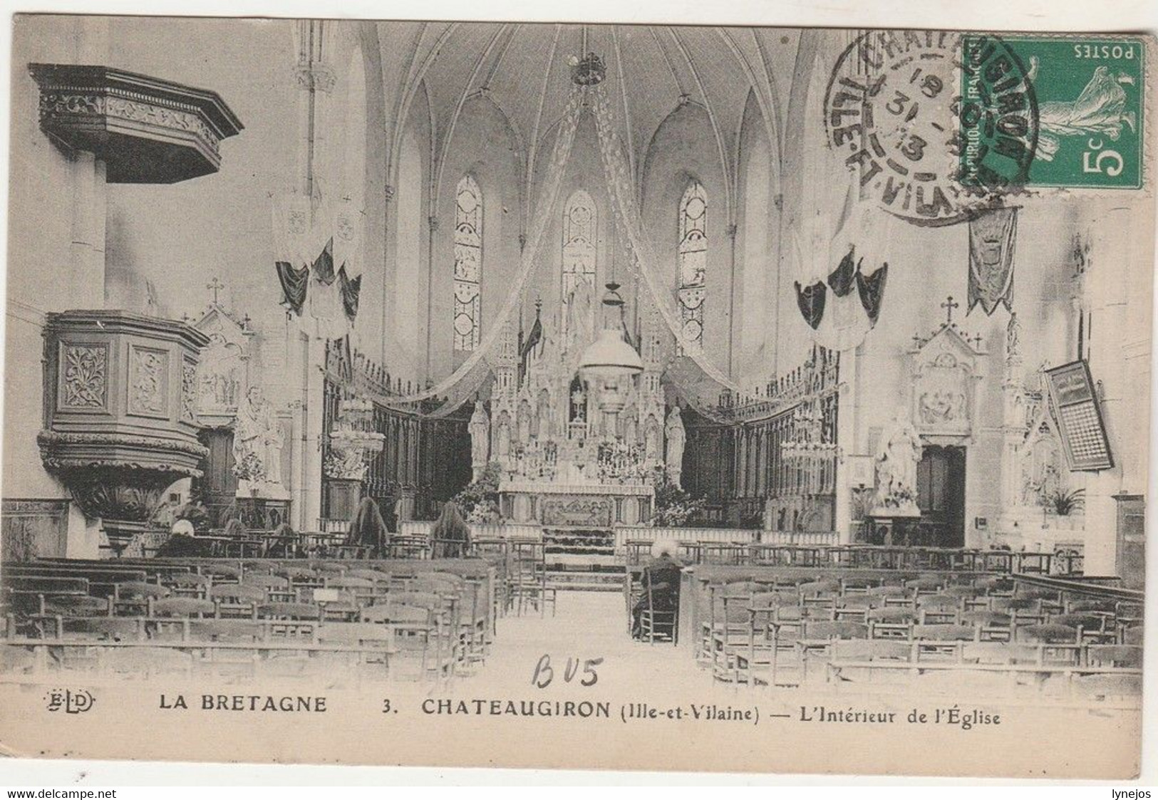 Cpa 35 Châteaugiron Intérieur De L'Eglise - Châteaugiron