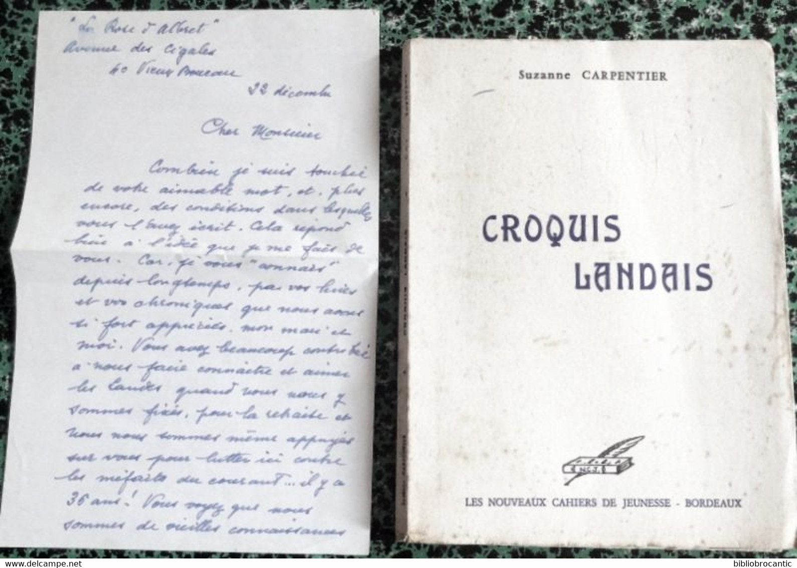 " CROQUIS LANDAIS" Par Suzanne CARPENTIER / EO 1970 +2 Lettres Jointes - Pays Basque