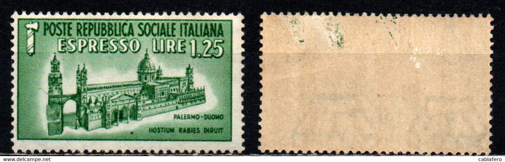 ITALIA RSI - 1944 - DUOMO DI PALERMO - MH - Correo Urgente