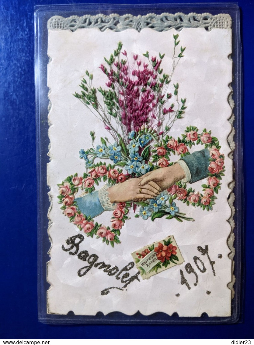 1907 BAGNOLET CARTE POSTALE COLLAGE EN SURIMPRESION DE FLEURS - Sonstige & Ohne Zuordnung