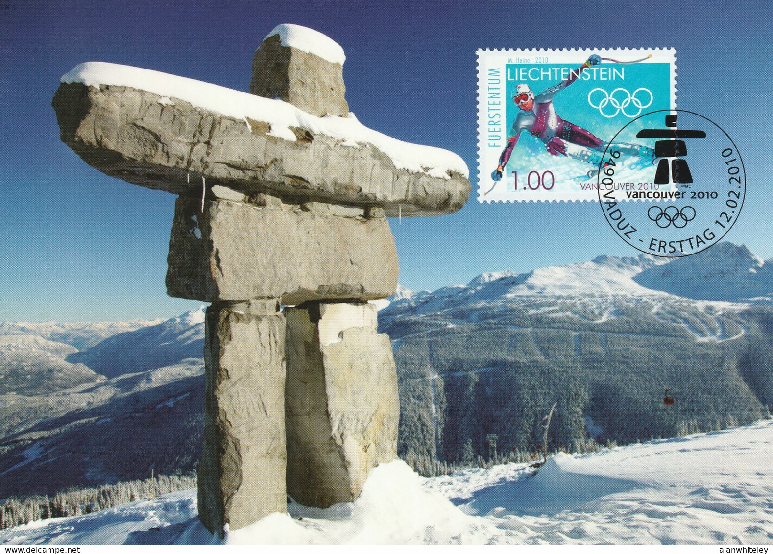 LIECHTENSTEIN 2010 Winter Olympic Games, Vancouver: Set Of 2 Maximum Cards CANCELLED - Winter 2010: Vancouver