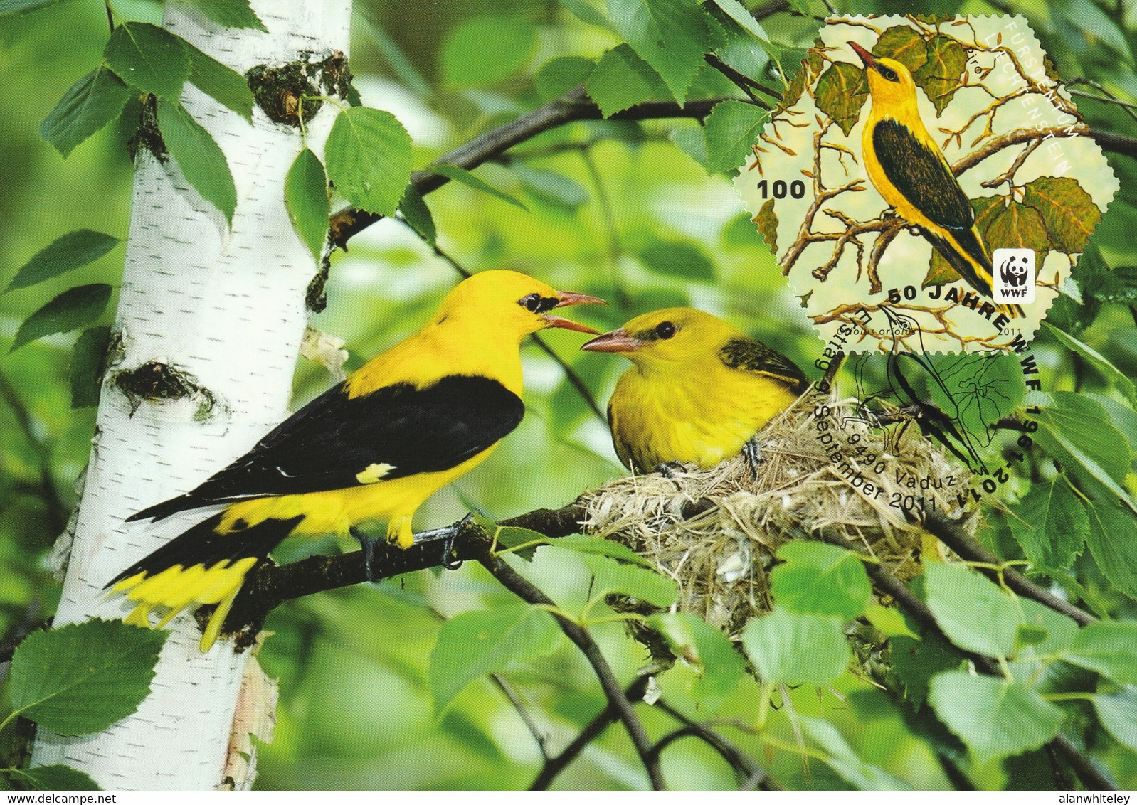 LIECHTENSTEIN 2011 Endangered Bird Species/50th Anniversary Of WWF: Set Of 8 Maximum Cards CANCELLED - Maximumkarten (MC)