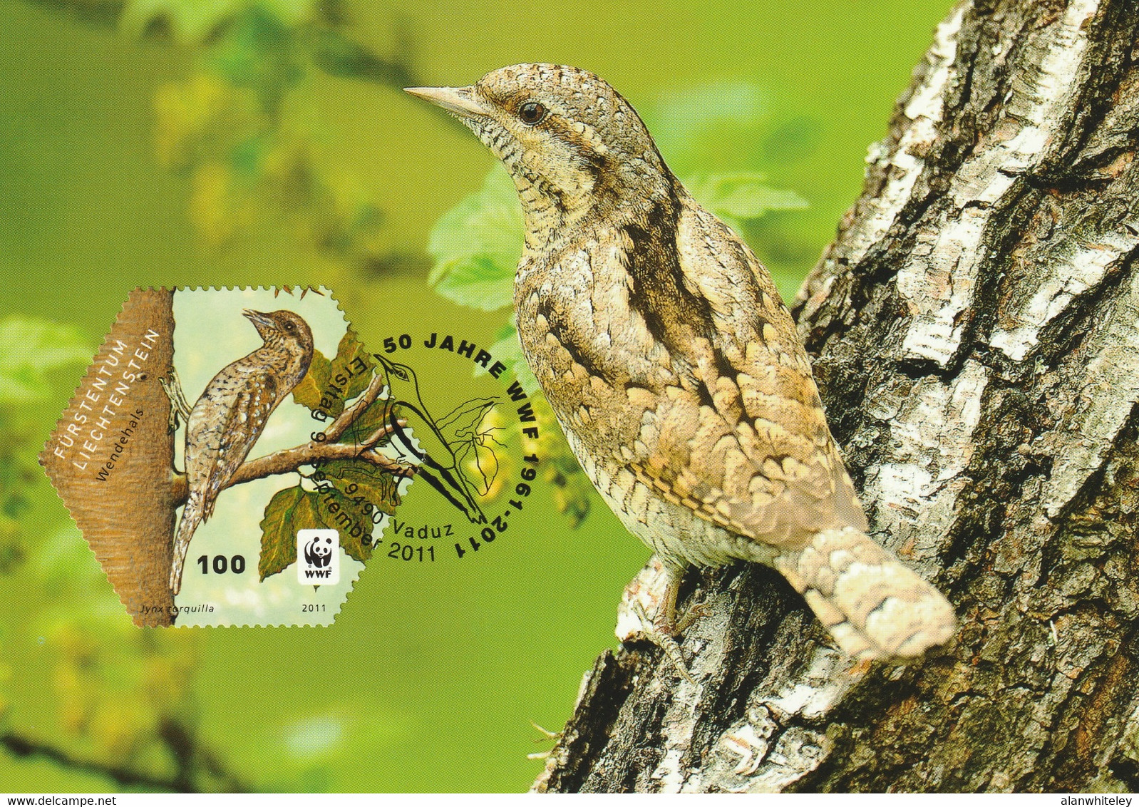 LIECHTENSTEIN 2011 Endangered Bird Species/50th Anniversary Of WWF: Set Of 8 Maximum Cards CANCELLED - Maximumkarten (MC)