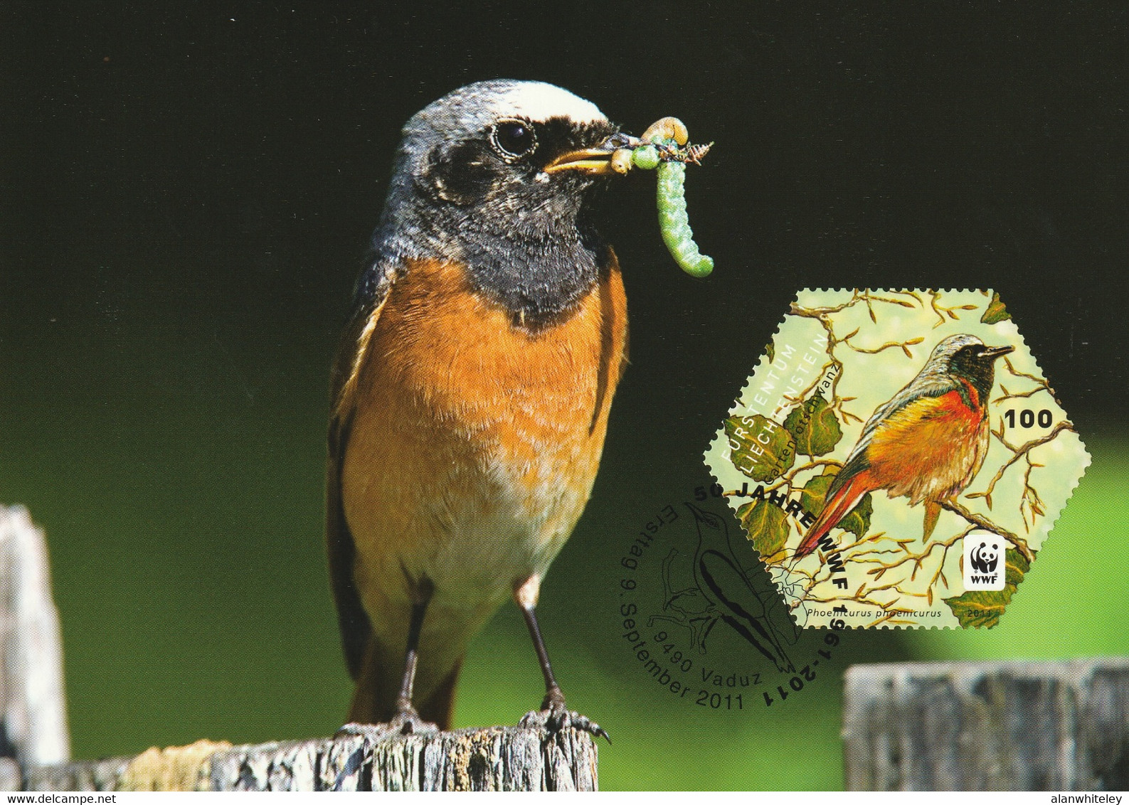 LIECHTENSTEIN 2011 Endangered Bird Species/50th Anniversary of WWF: Set of 8 Maximum Cards CANCELLED