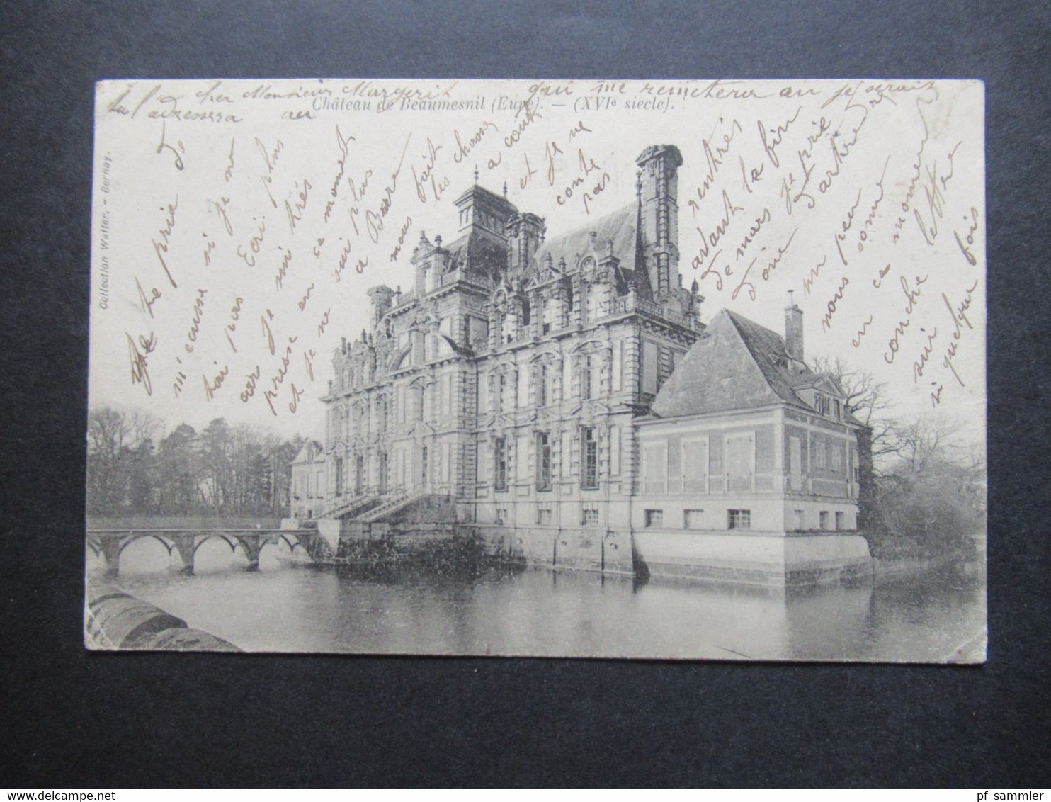 Frankreich AK 1904 Chateau De Beaumesnil (Eure) Marke Mit Rand Und Stempel La Ferrière-sur-Risle (kleiner Ort) - Beaumesnil