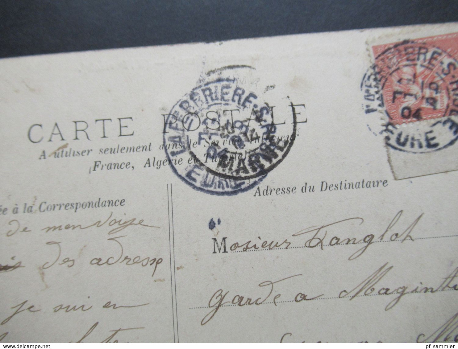 Frankreich AK 1904 Chateau De Beaumesnil (Eure) Marke Mit Rand Und Stempel La Ferrière-sur-Risle (kleiner Ort) - Beaumesnil