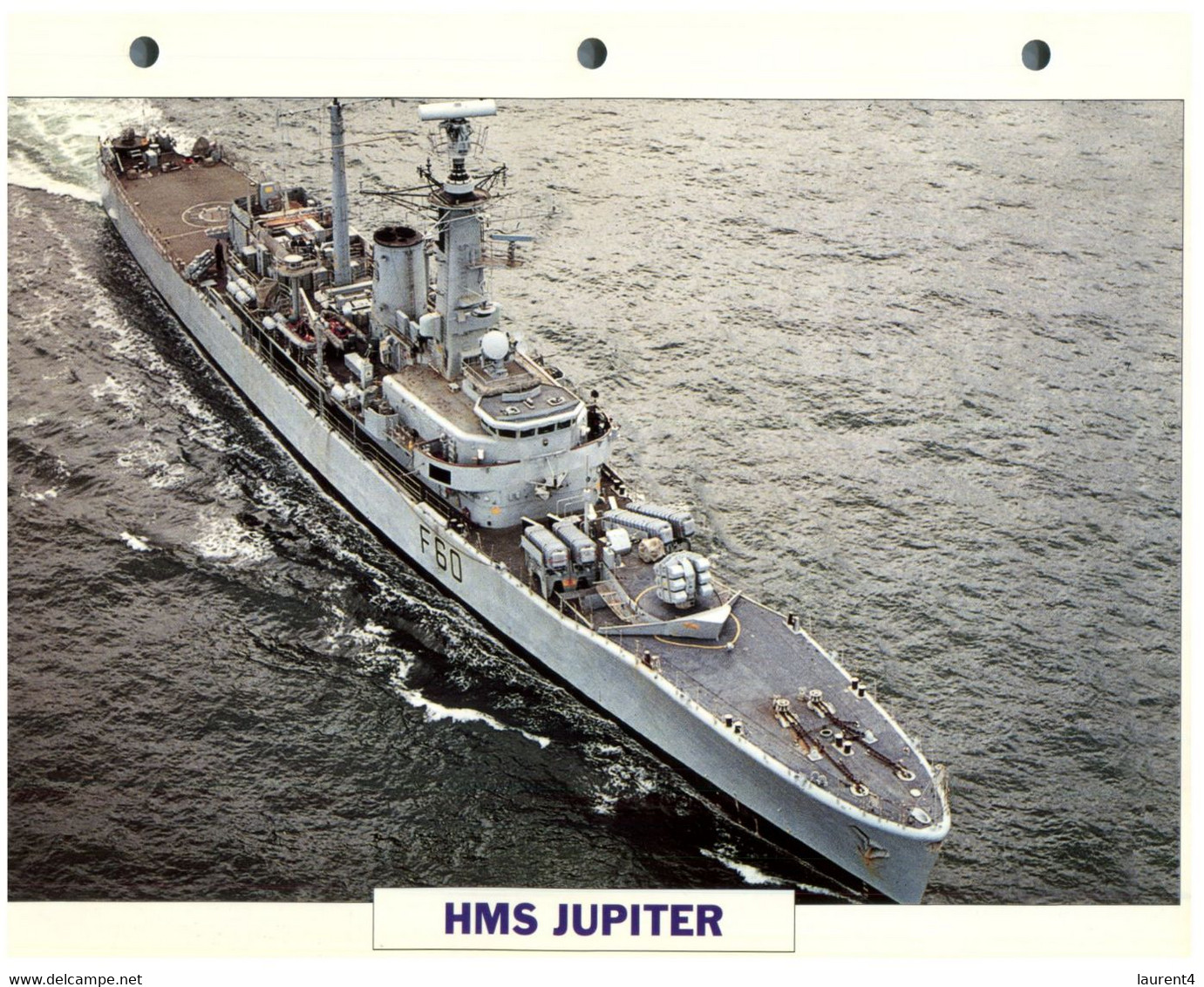 (25 X 19 Cm) (8-9-2021) - T - Photo And Info Sheet On Warship - UK Navy - HMS Jupiter - Bateaux