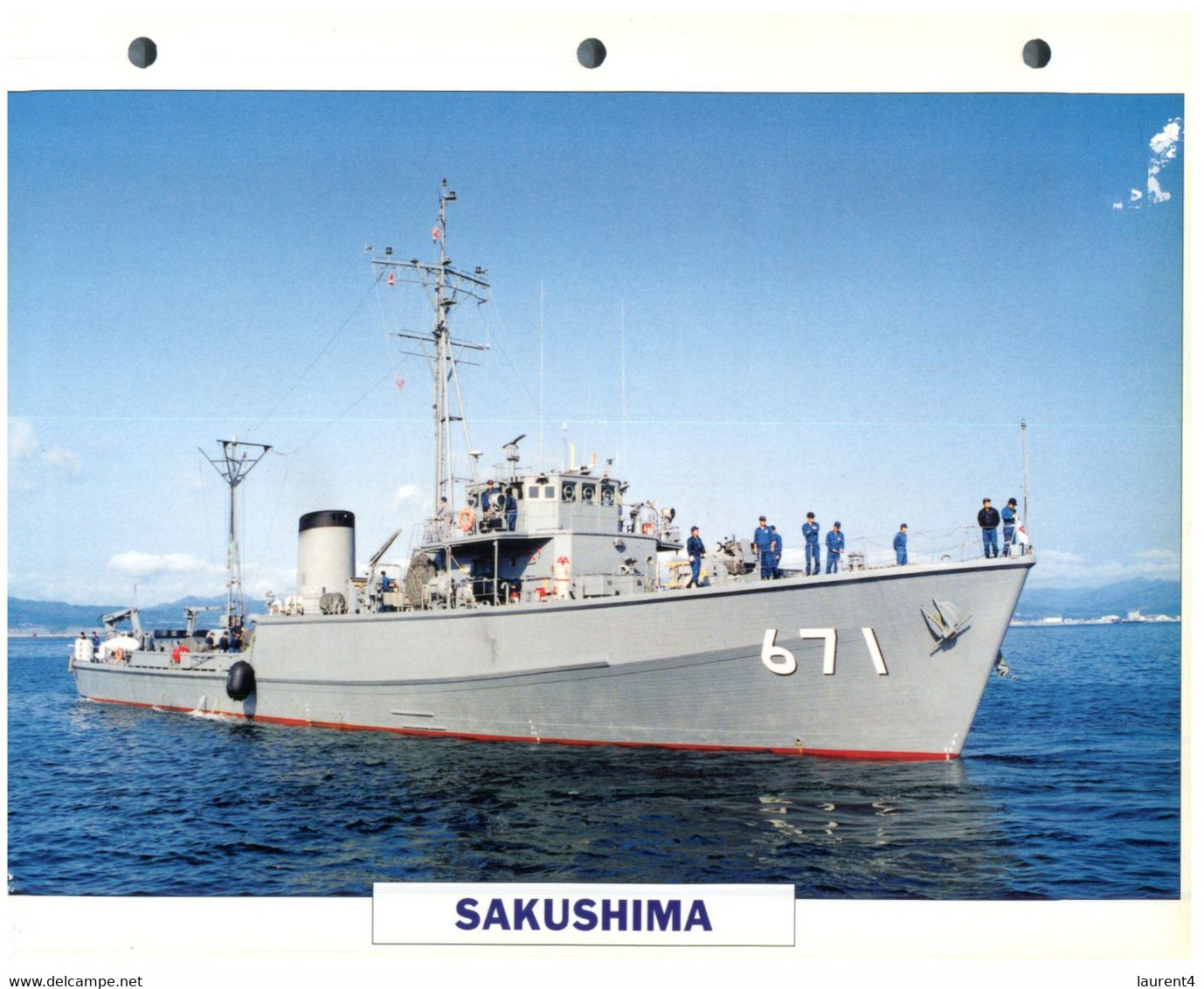 (25 X 19 Cm) (8-9-2021) - T - Photo And Info Sheet On Warship - Japan Navy - Suhushima 671 - Bateaux