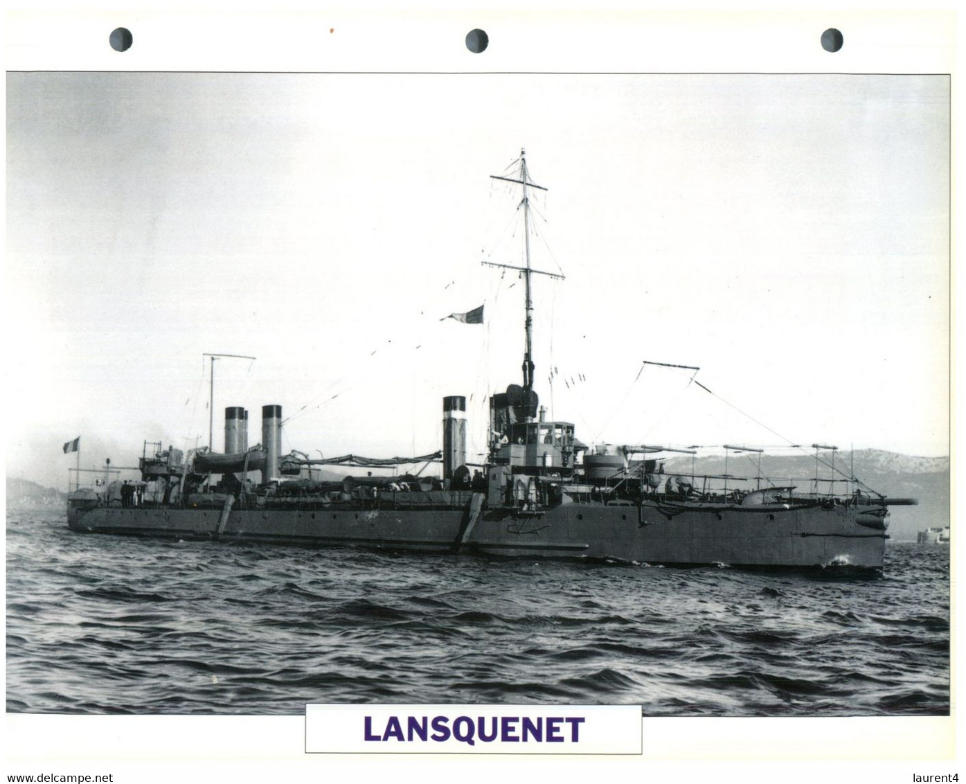 (25 X 19 Cm) (8-9-2021) - T - Photo And Info Sheet On Warship - France Navy - Lansquenet - Bateaux