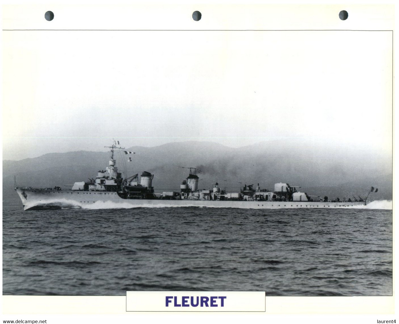 (25 X 19 Cm) (8-9-2021) - T - Photo And Info Sheet On Warship - France Navy - Fleuret - Bateaux