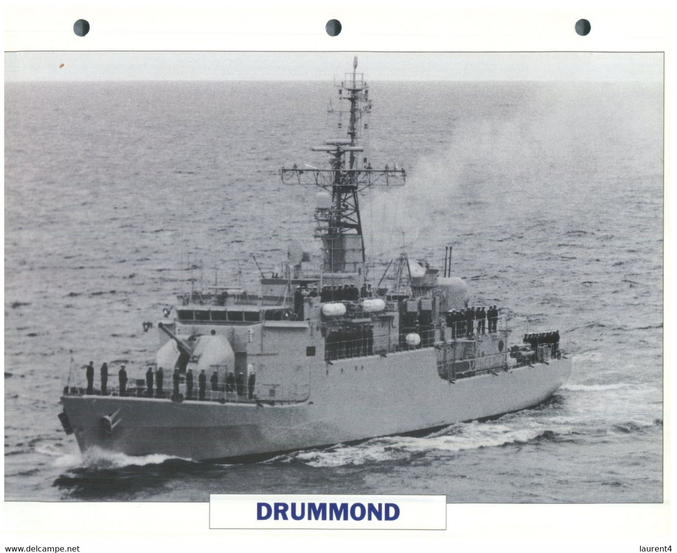 (25 X 19 Cm) (8-9-2021) - T - Photo And Info Sheet On Warship - Argentina Navy - Drummond - Bateaux