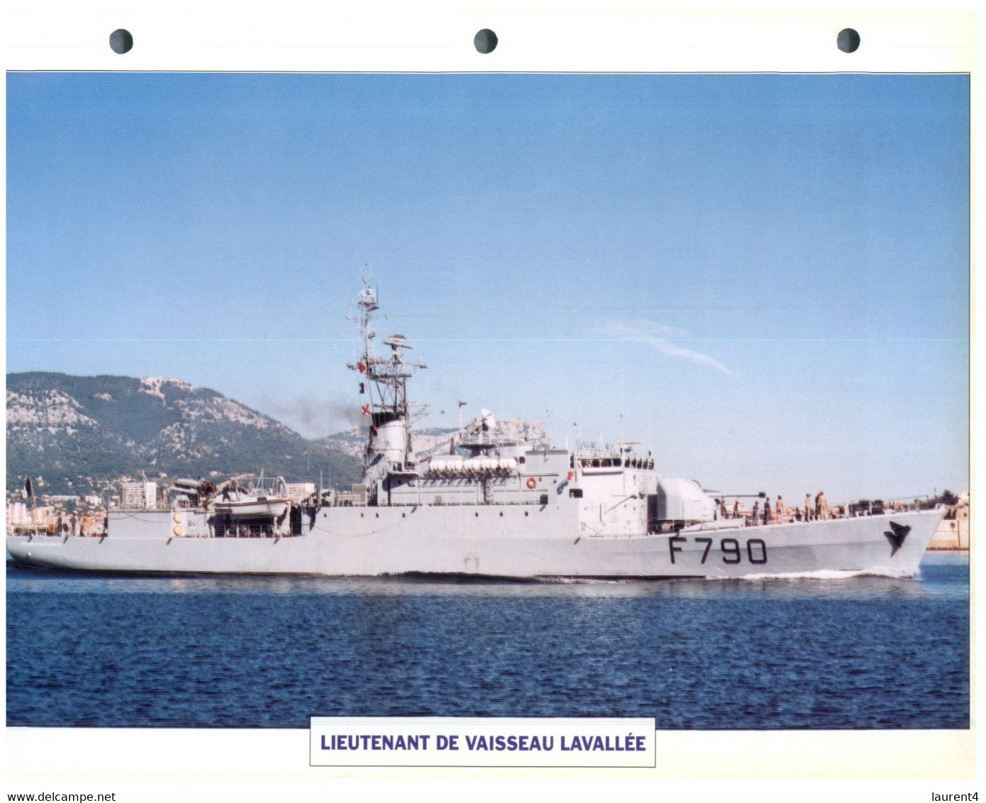 (25 X 19 Cm) (8-9-2021) - T - Photo And Info Sheet On Warship - France Navy - Lieutenant De Vaisseau Lavallée - Bateaux