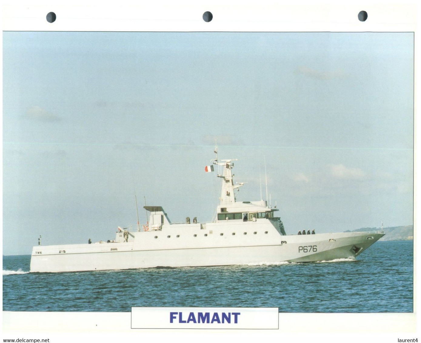 (25 X 19 Cm) (8-9-2021) - T - Photo And Info Sheet On Warship - France Navy - Flamant - Bateaux