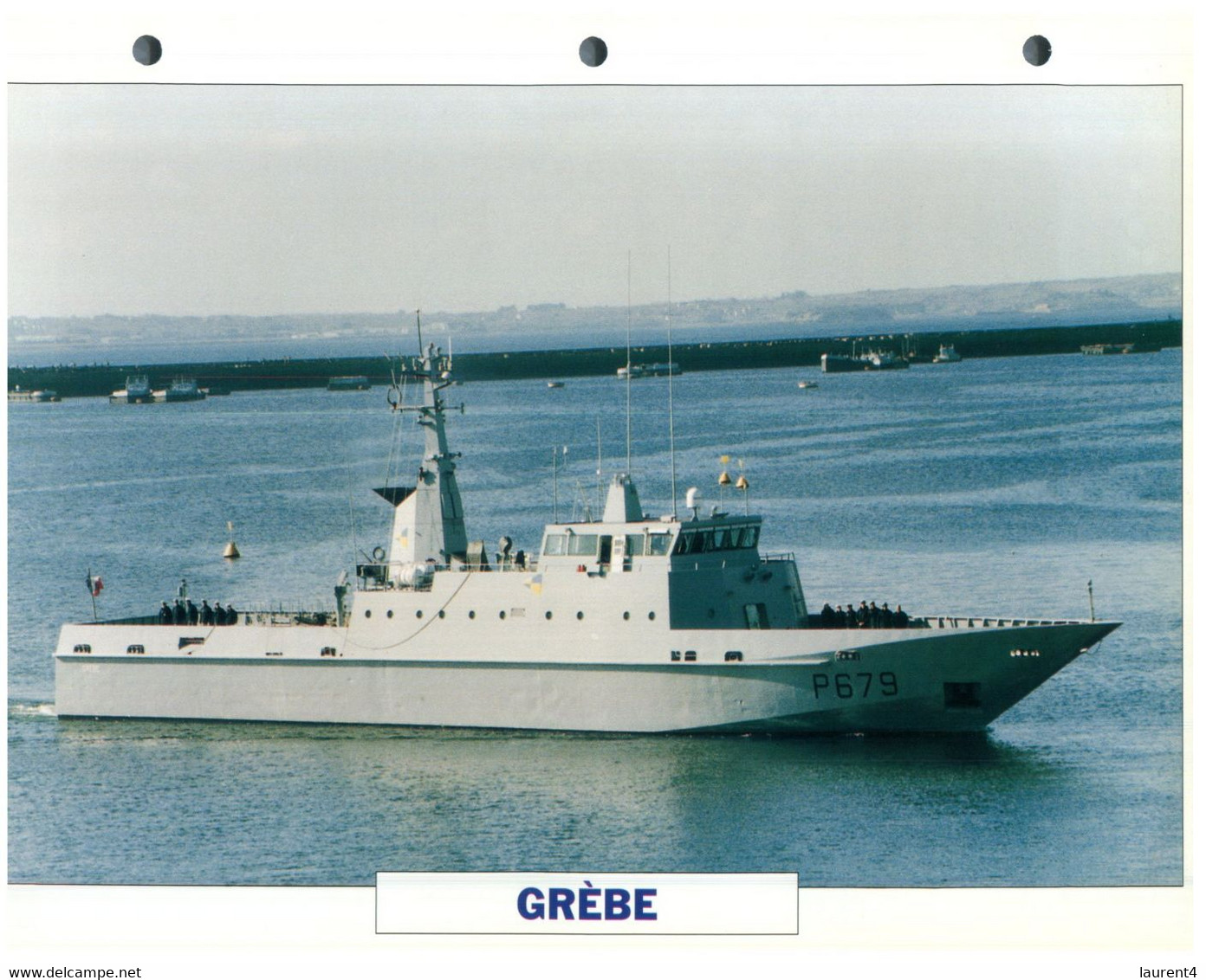 (25 X 19 Cm) (8-9-2021) - T - Photo And Info Sheet On Warship - France Navy - Grèbe - Bateaux