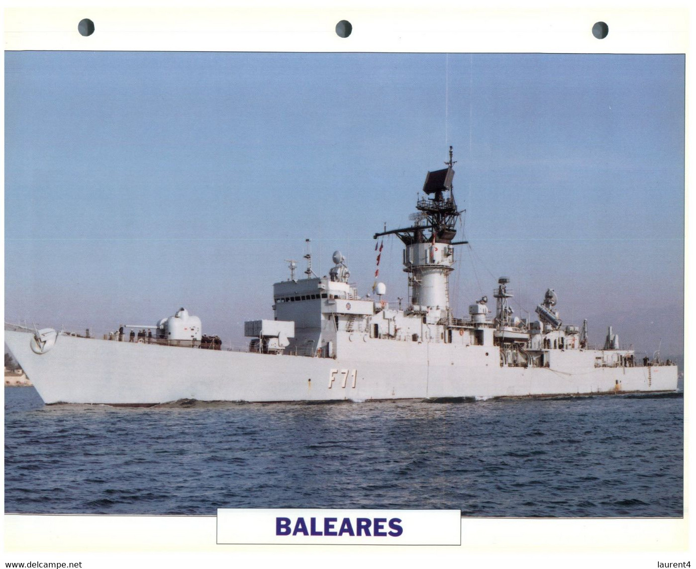 (25 X 19 Cm) (8-9-2021) - T - Photo And Info Sheet On Warship - Spain Navy - Baleares - Bateaux