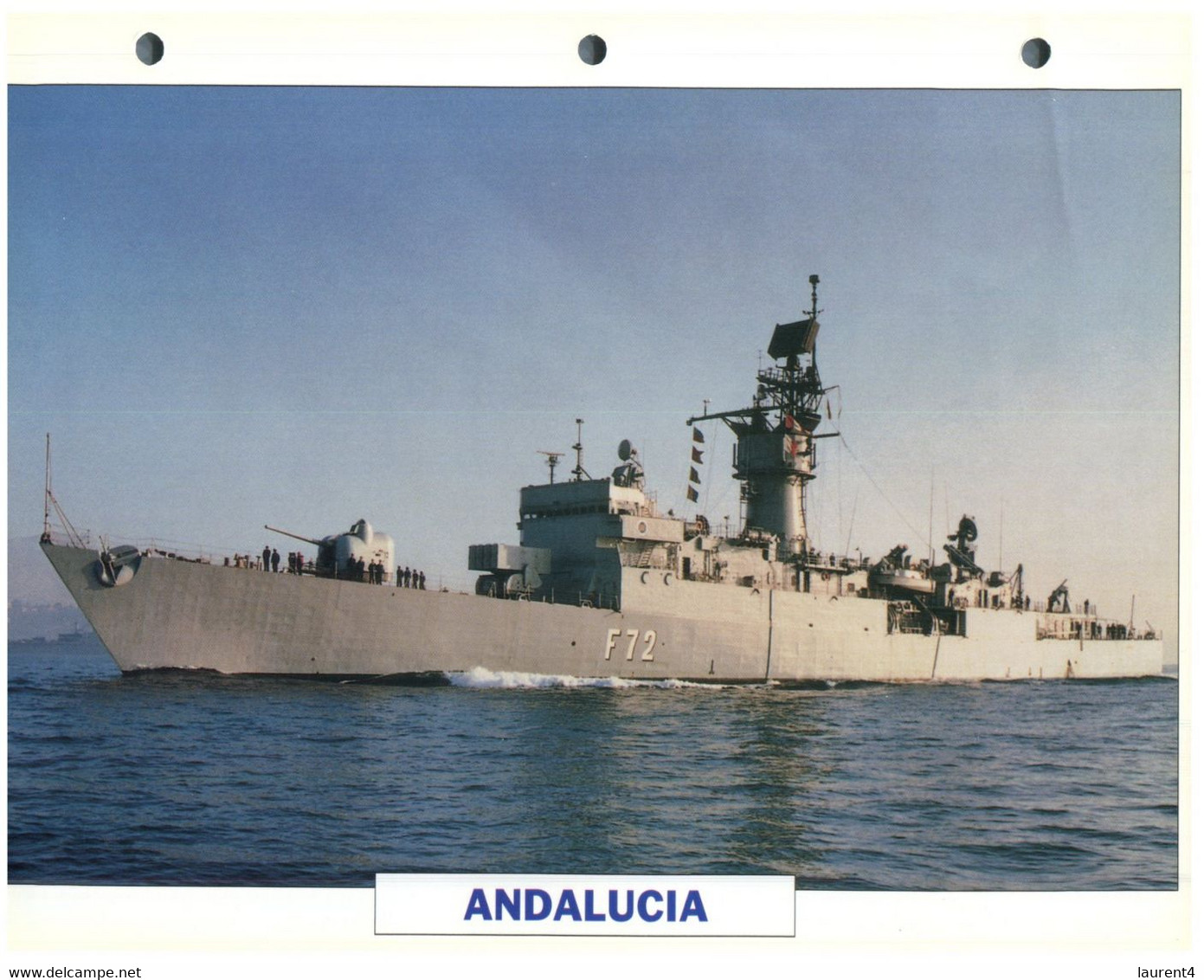 (25 X 19 Cm) (8-9-2021) - T - Photo And Info Sheet On Warship - Spain Navy - Andalucia - Bateaux