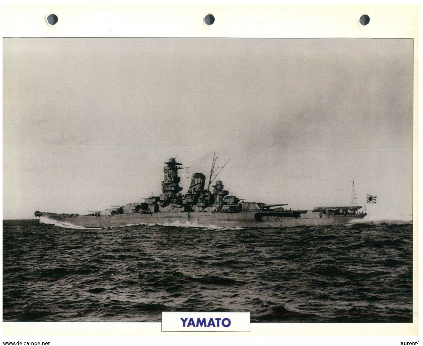 (25 X 19 Cm) (8-9-2021) - T - Photo And Info Sheet On Warship - Japan Navy - Yamoto - Bateaux
