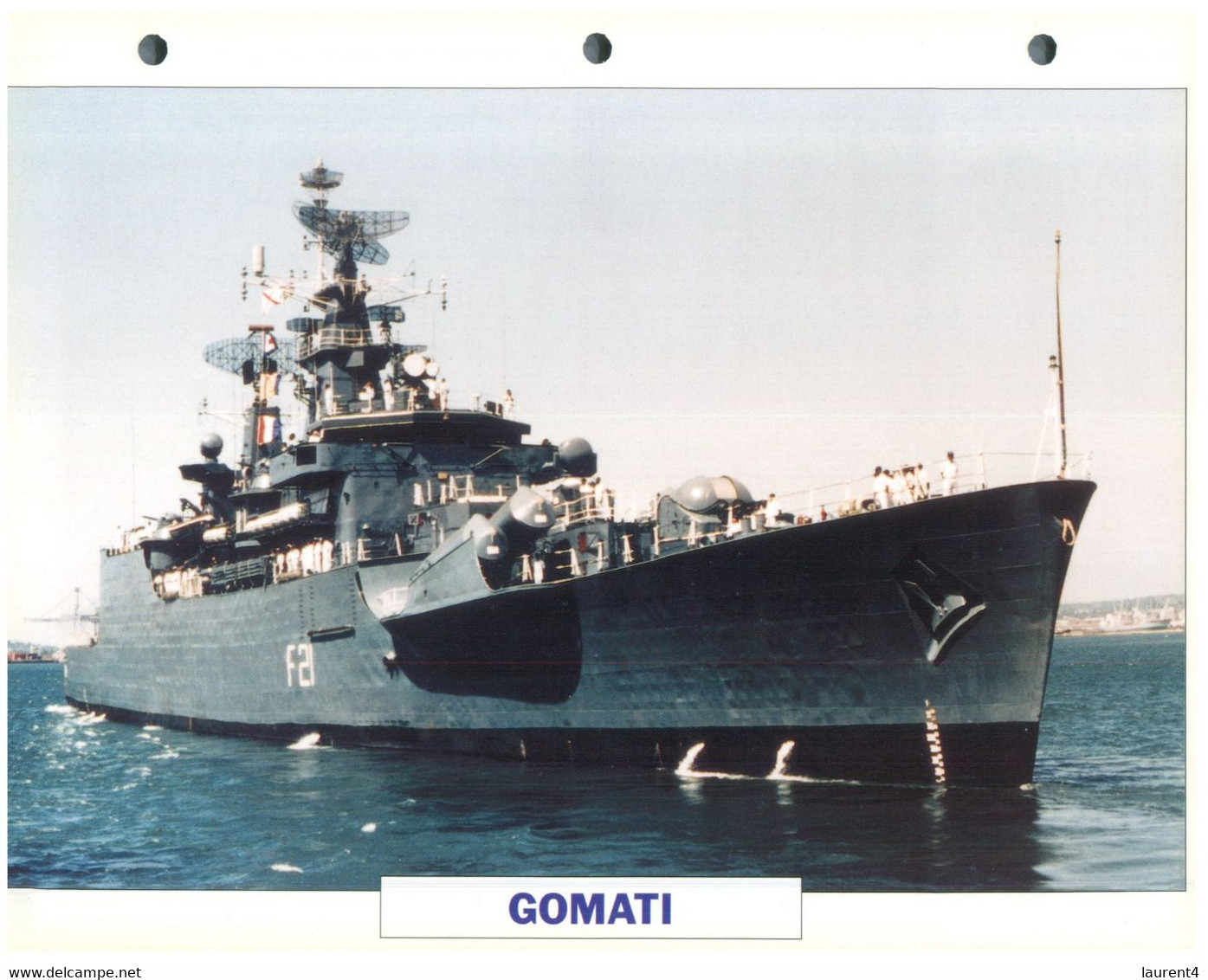 (25 X 19 Cm) (8-9-2021) - T - Photo And Info Sheet On Warship - India Navy - Gomati - Bateaux