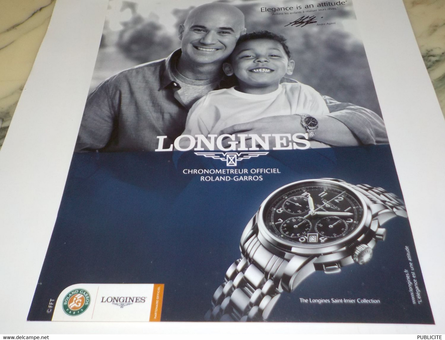 ANCIENNE PUBLICITE ANDRE AGASSI PRESENTE MONTRE LONGINES   2012 - Altri & Non Classificati