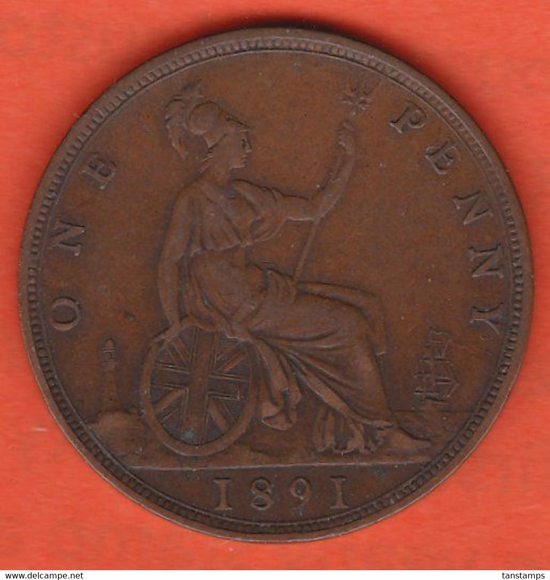 1891 UK (British) QUEEN VICTORIA One Penny - Other & Unclassified