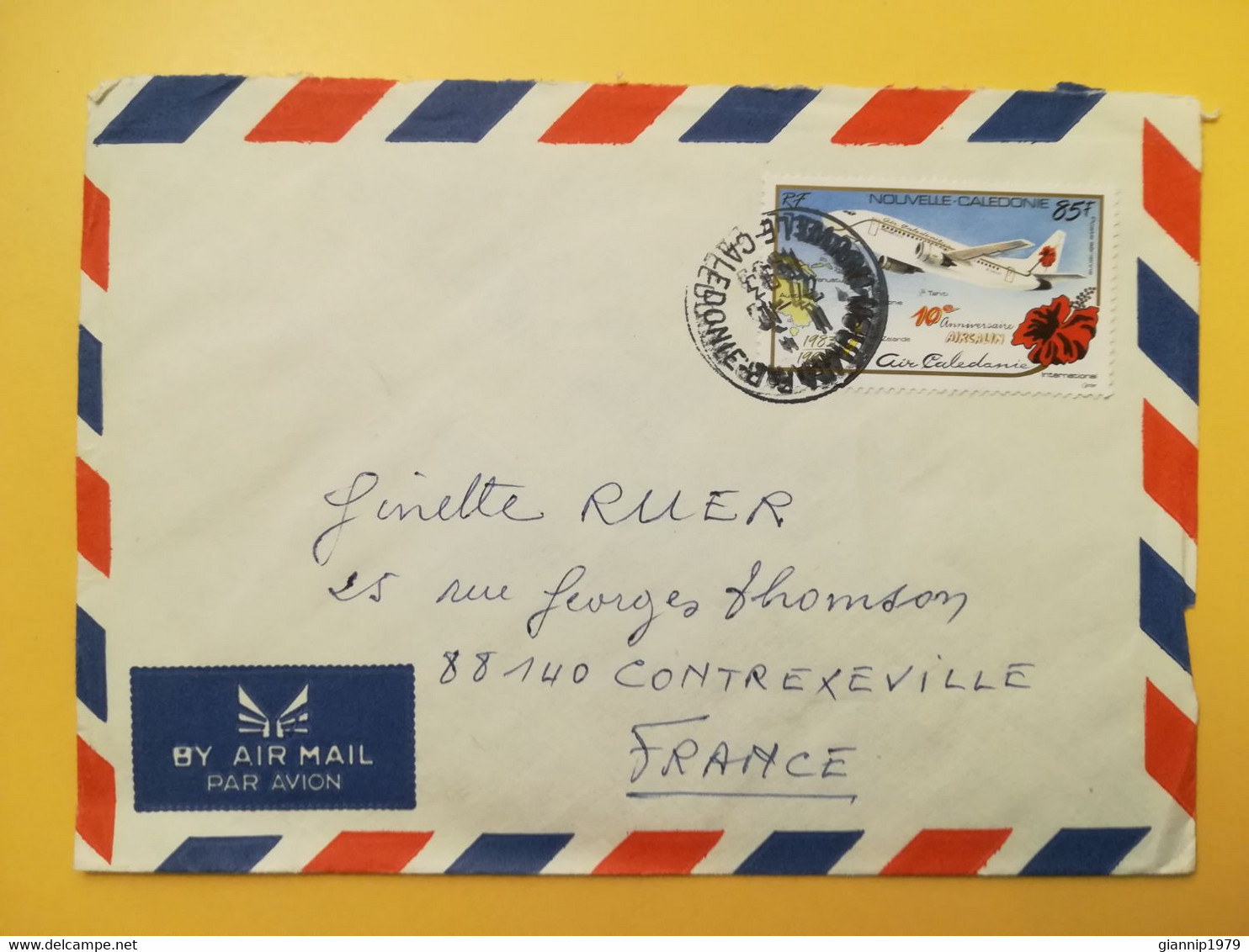 1993 BUSTA INTESTATA NUOVA CALEDONIA NEW NOUVELLE BOLLO AIR MAIL OBLITERE' TO FRANCE - Covers & Documents