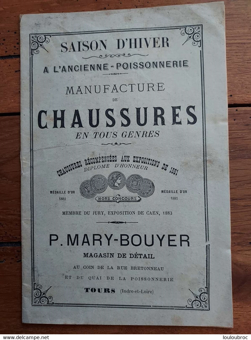 LIVRET DE 12 PAGES MAGASIN DE CHAUSSURES P. MARY BOUYER RUE BRETONNEAU A TOURS SAISON HIVER - Publicités