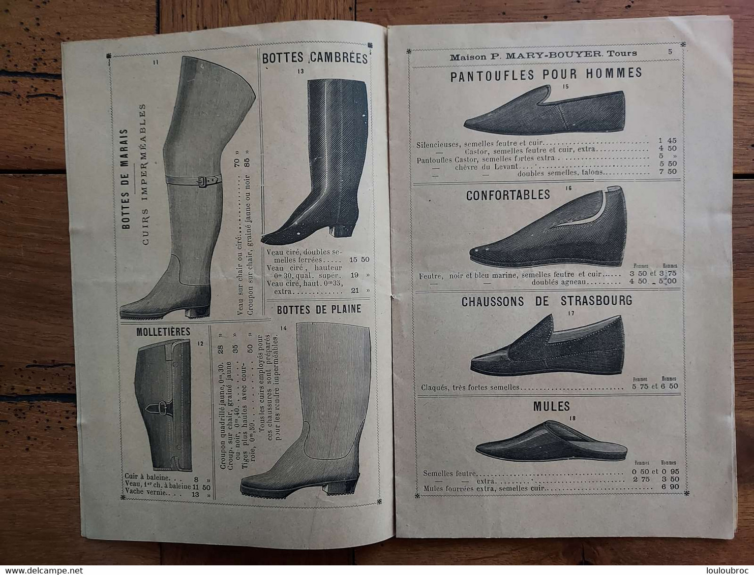 LIVRET DE 12 PAGES MAGASIN DE CHAUSSURES P. MARY BOUYER RUE BRETONNEAU A TOURS SAISON HIVER - Publicités