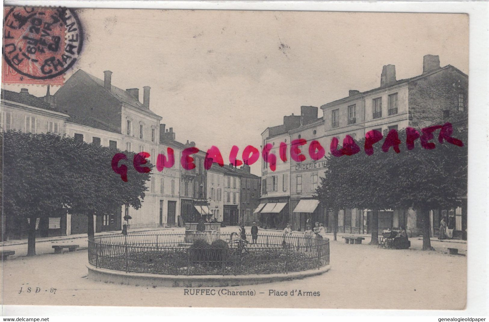 16- RUFFEC - PLACE D' ARMES  1906- CHARENTE - Ruffec