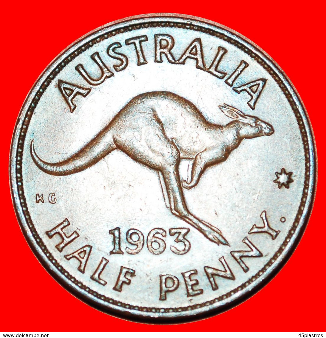 * KANGAROO RIGHT: AUSTRALIA ★ 1/2 PENNY 1963 PERTH! LOW START ★ NO RESERVE! - ½ Penny