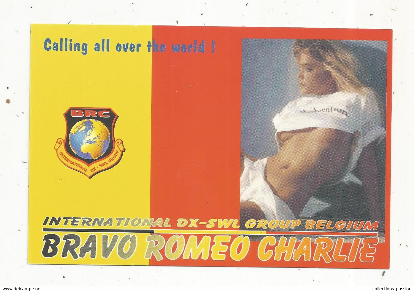 Carte QSL , Bravo Romeo Charlie , PIN UP , 2 Scans - Radio Amatoriale