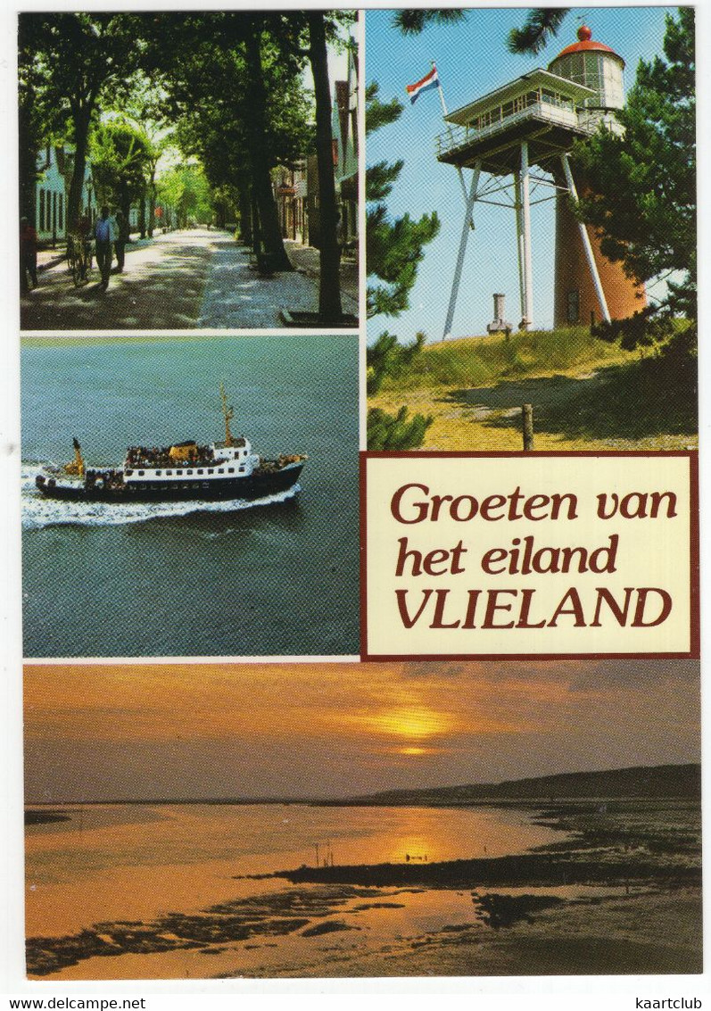 Groeten Van Het Eiland Vlieland - Veerboot, Vuurtoren, Dorpsstraat - (Nederland/Holland) - Nr. L 6226 - Phare , Ferry - Vlieland