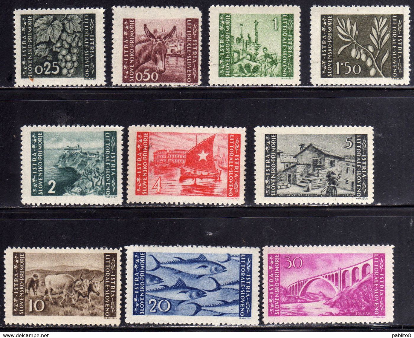 ISTRIA E LITORALE SLOVENO 1946 TIRATURA DI ZAGABRIA ISSUE SERIE COMPLETA COMPLETE SET MNH - Yugoslavian Occ.: Slovenian Shore