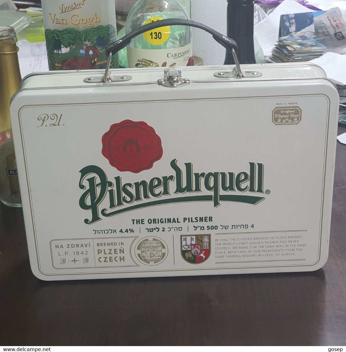 Ceska-pilsner Urquell-the Original Pilsner-BOXES-nikel(Hebrew Label-rite)-(alcohol-4.40%) (Capacity-2 Liter)-new Box - Cerveza