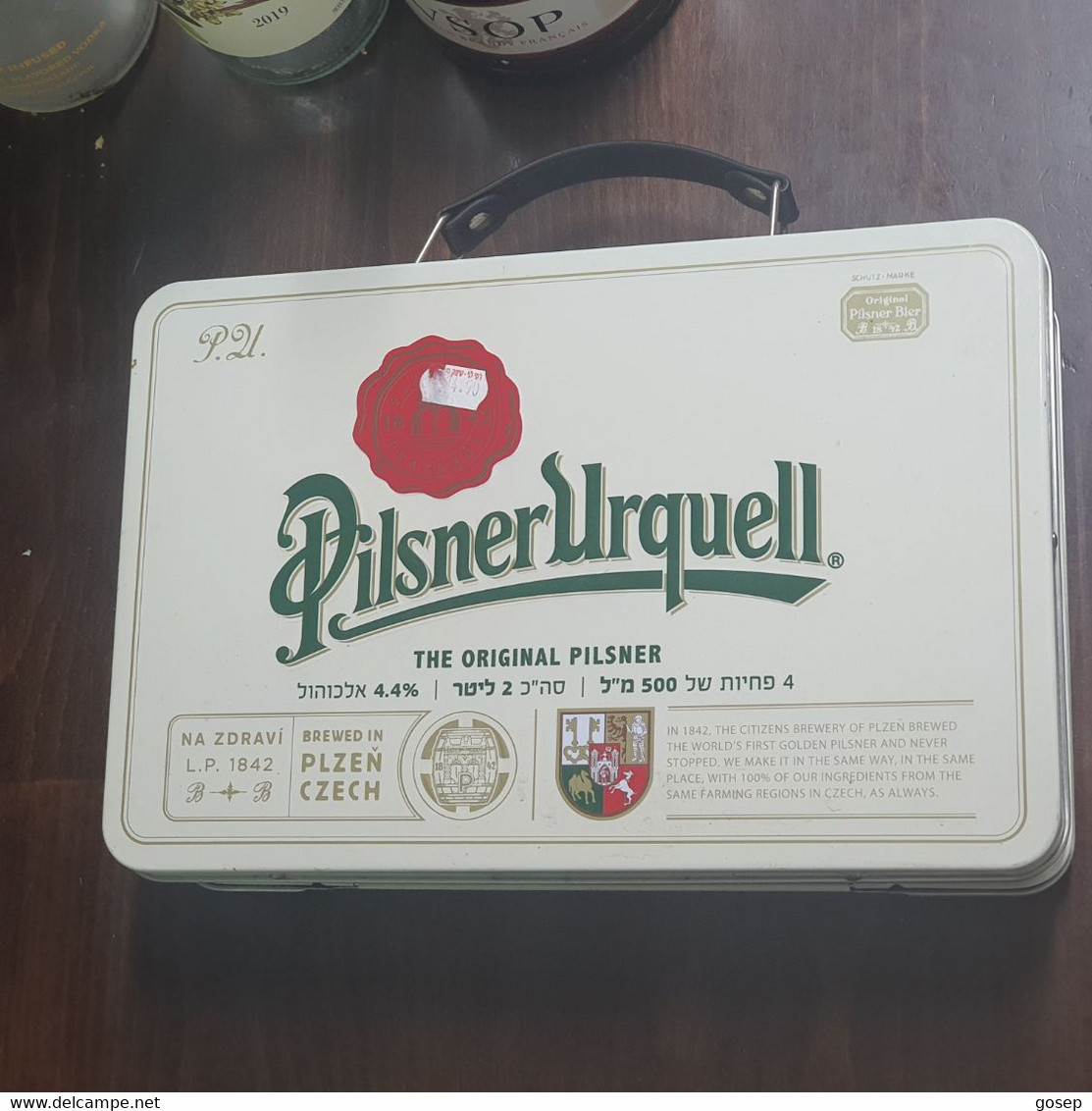 Ceska-pilsner Urquell-the Original Pilsner-BOXES-nikel(Hebrew Label-rite)-(alcohol-4.40%) (Capacity-2 Liter)-new Box - Beer