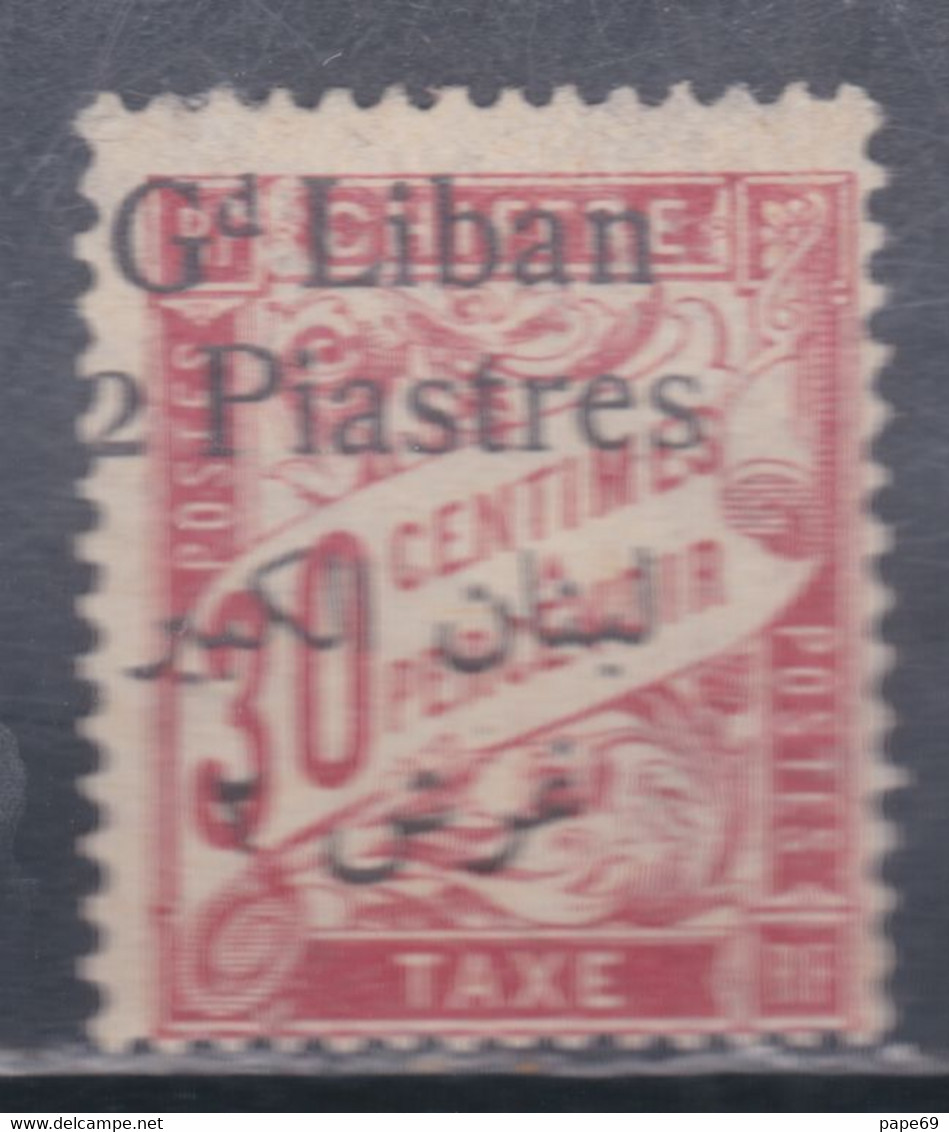 Grand Liban Taxe N° 8 X 2pi Sur 30 C. Rouge Carminé, Trace De Charnière Sinon TB - Timbres-taxe