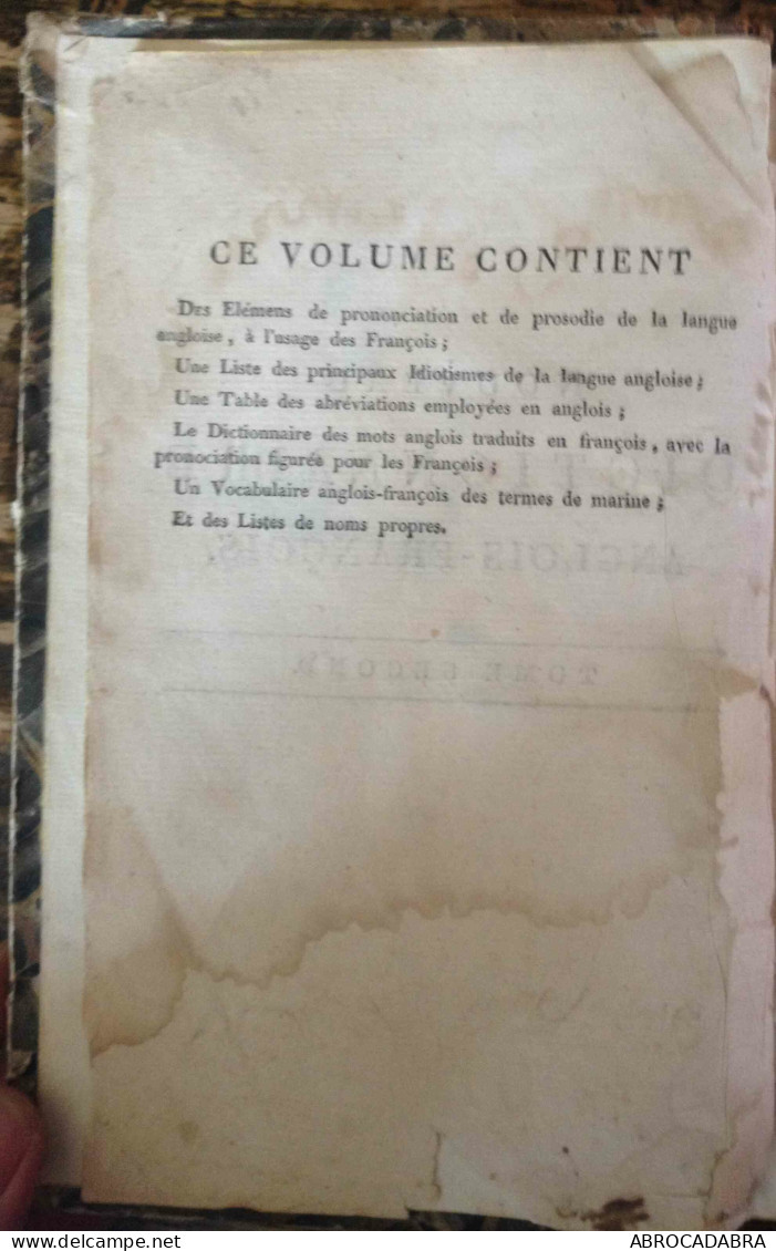 Nouveau Dictionnaire Anglois-François- Tome Second - Langue Anglaise/ Grammaire