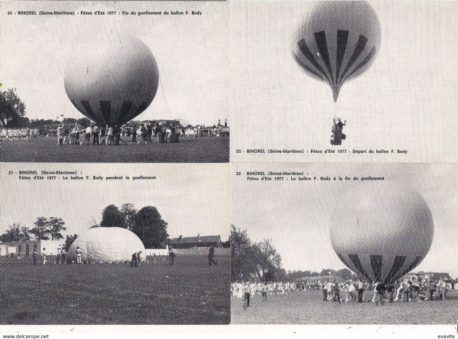 Lot De 8 CPM Repro  (76)  BIHOREL   Fêtes D'Eté 1977   Ballon F. Body - Bihorel