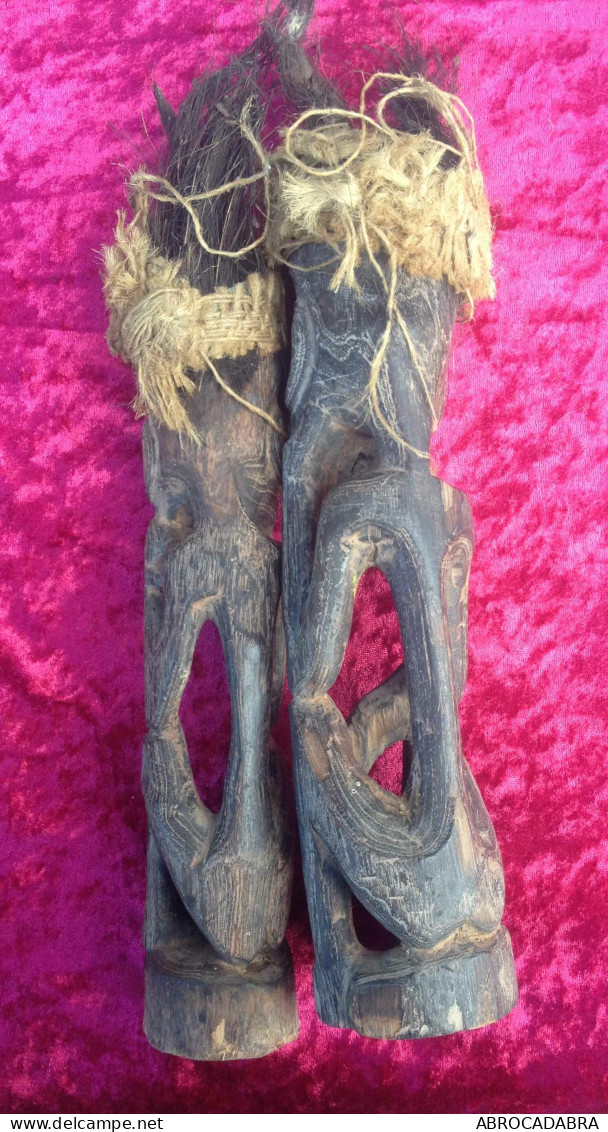 Paire De Statues En Bois - Holz