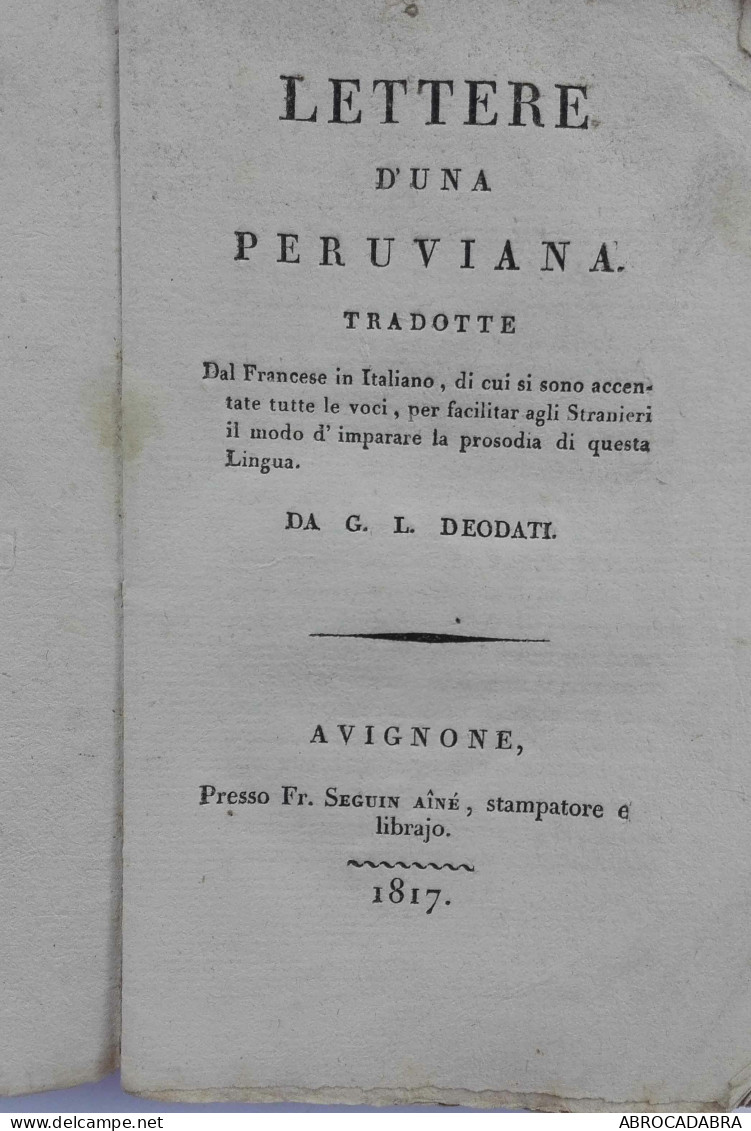 Lettere D'una Peruviana - Other & Unclassified