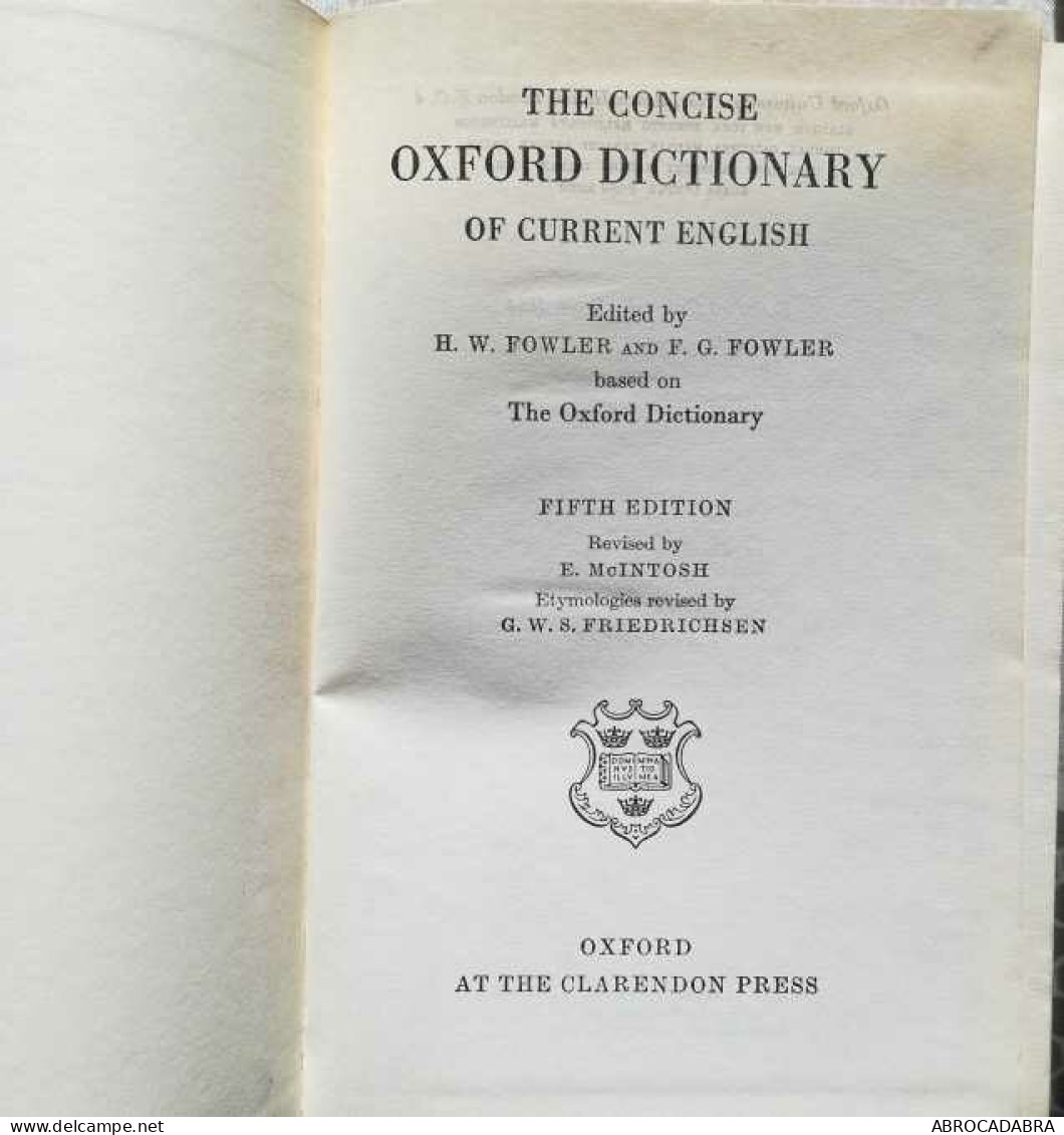 The Concise Oxford Dictionary Of Current English - English Language/ Grammar