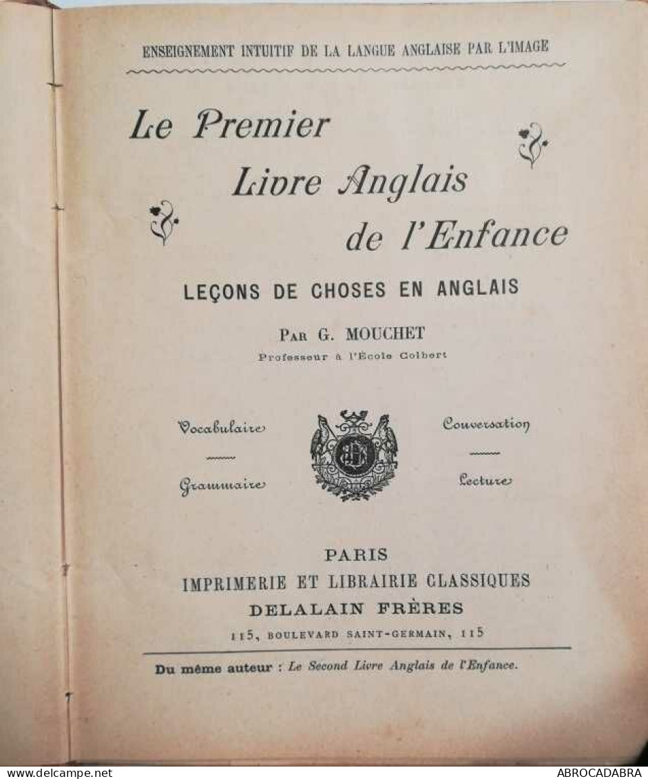 Le Premier Livre Anglais De L'enfance - Englische Grammatik