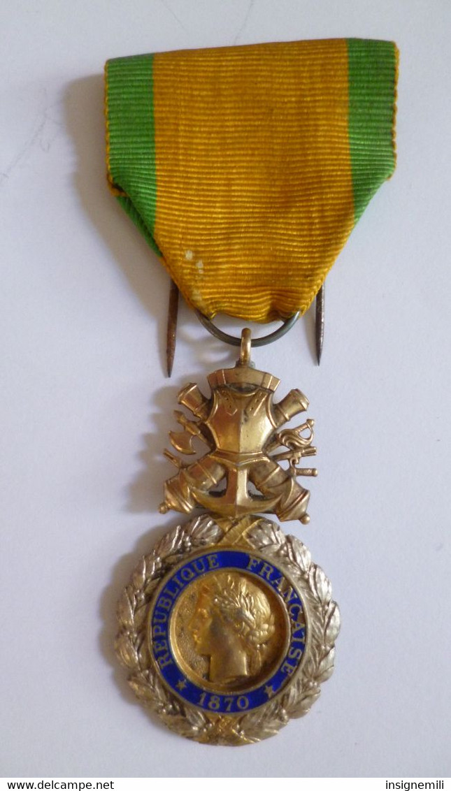 MEDAILLE VALEUR ET DISCIPLINE 1870 REPUBLIQUE FRANCAISE - Vor 1871